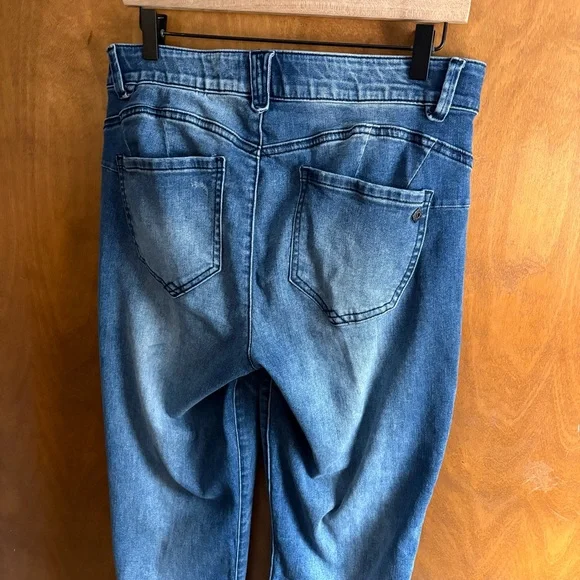 Democracy Ab Solution Blue Booty Lift Straight Leg Jeans Country Western Rodeo - Picture 7 of 14